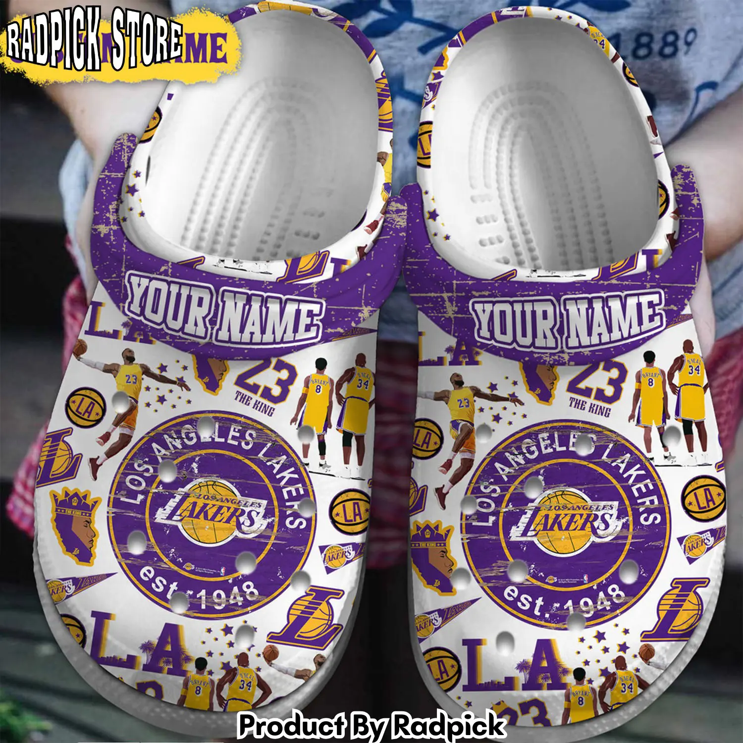 Radpick premium los angeles lakers nba sport clogs shoes comfortable for men women buk rp6522250